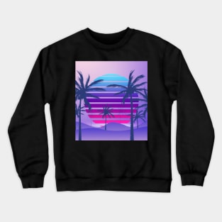 Sundown Purple Synthwave Crewneck Sweatshirt